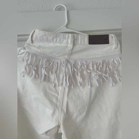 Nastygal pants, white denim with fringe - Picture 5 of 5